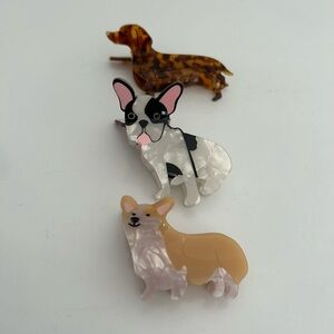 Set of 3 dog hair clips